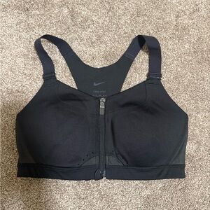 Nike Dri-FIT Black Zipper Sports Bra SIZE S